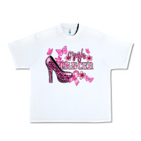 White Crush Cancer with high heels Cancer Awareness Urban Heavy Tee - HowdyJamesFarm