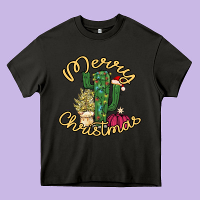 Cactus Christmas Heavy Core Tee Designed By Bettercallsaul