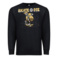 Black skate or die funny skeleton skating skater halloween costume Premium Sweatshirt - longCreatives