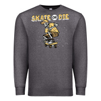 Charcoal Heather skate or die funny skeleton skating skater halloween costume Premium Sweatshirt - longCreatives