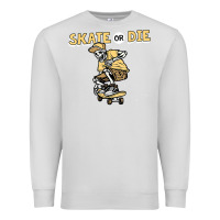Dove Grey skate or die funny skeleton skating skater halloween costume Premium Sweatshirt - longCreatives