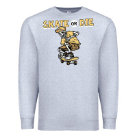 Heather Grey skate or die funny skeleton skating skater halloween costume Premium Sweatshirt - longCreatives