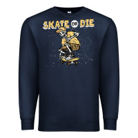 Navy skate or die funny skeleton skating skater halloween costume Premium Sweatshirt - longCreatives