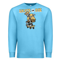 Ocean Blue skate or die funny skeleton skating skater halloween costume Premium Sweatshirt - longCreatives