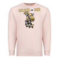 Pale Pink skate or die funny skeleton skating skater halloween costume Premium Sweatshirt - longCreatives