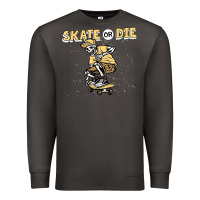 Smoke skate or die funny skeleton skating skater halloween costume Premium Sweatshirt - longCreatives