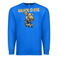 True Royal skate or die funny skeleton skating skater halloween costume Premium Sweatshirt - longCreatives