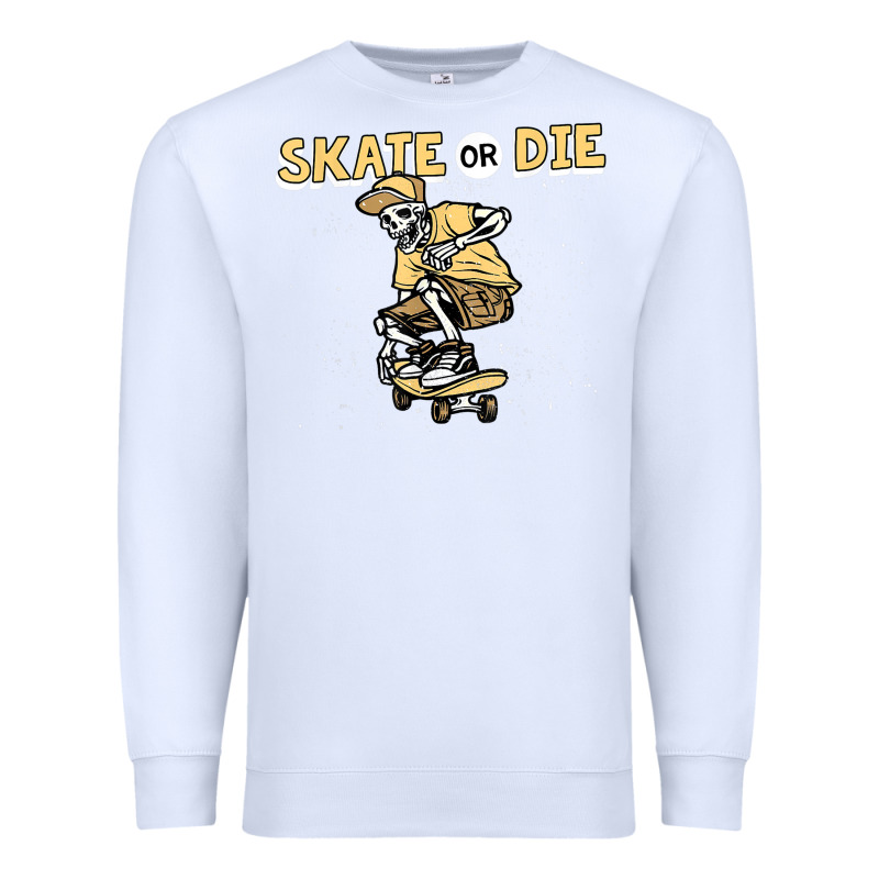 Skate Or Die Funny Skeleton Skating Skater Halloween Costume Premium Sweatshirt by longCreatives | Teevron
