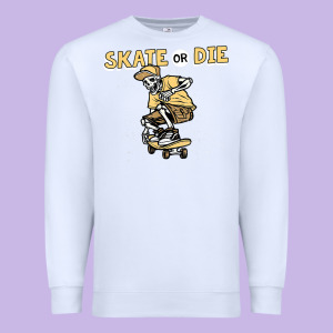 Skate Or Die Funny Skeleton Skating Skater Halloween Costume Premium Sweatshirt Designed By Longcreatives