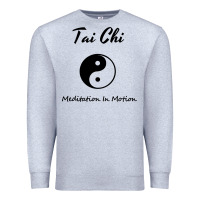 Heather Grey Tai Chi T, Meditation In Motion, Martial Arts Gift Premium Sweatshirt - longCreatives