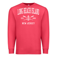 Cardinal Long Beach Island NJ Vintage Crossed Oars & Boat Anchor Spor Premium Sweatshirt - longCreatives