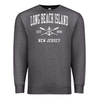 Charcoal Heather Long Beach Island NJ Vintage Crossed Oars & Boat Anchor Spor Premium Sweatshirt - longCreatives
