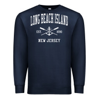 Long Beach Island Nj Vintage Crossed Oars & Boat Anchor Spor Premium Sweatshirt | Teevron