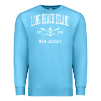 Ocean Blue Long Beach Island NJ Vintage Crossed Oars & Boat Anchor Spor Premium Sweatshirt - longCreatives