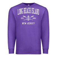 Purple Long Beach Island NJ Vintage Crossed Oars & Boat Anchor Spor Premium Sweatshirt - longCreatives