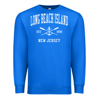 True Royal Long Beach Island NJ Vintage Crossed Oars & Boat Anchor Spor Premium Sweatshirt - longCreatives