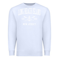 White Long Beach Island NJ Vintage Crossed Oars & Boat Anchor Spor Premium Sweatshirt - longCreatives