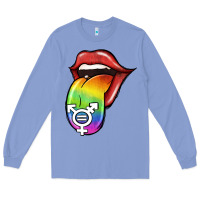 Colony Blue Pride LGBT Sign Tongue Long Sleeve Tee - Jasminsmagicworld