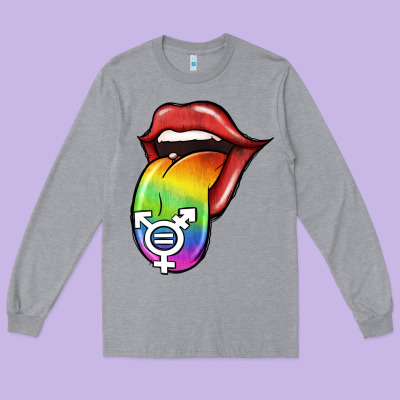 Pride Lgbt Sign Tongue Long Sleeve Tee Designed By Jasminsmagicworld