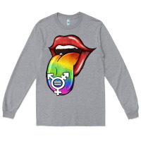 Heather Grey Pride LGBT Sign Tongue Long Sleeve Tee - Jasminsmagicworld