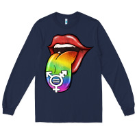 Navy Pride LGBT Sign Tongue Long Sleeve Tee - Jasminsmagicworld