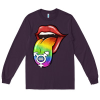 Plum Pride LGBT Sign Tongue Long Sleeve Tee - Jasminsmagicworld