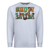 Heather Grey show mom brown calf eye glasses Premium Sweatshirt - BarkalooDesign