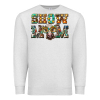 Oatmeal Heather show mom brown calf eye glasses Premium Sweatshirt - BarkalooDesign