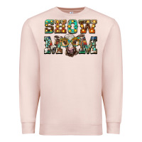 Pale Pink show mom brown calf eye glasses Premium Sweatshirt - BarkalooDesign