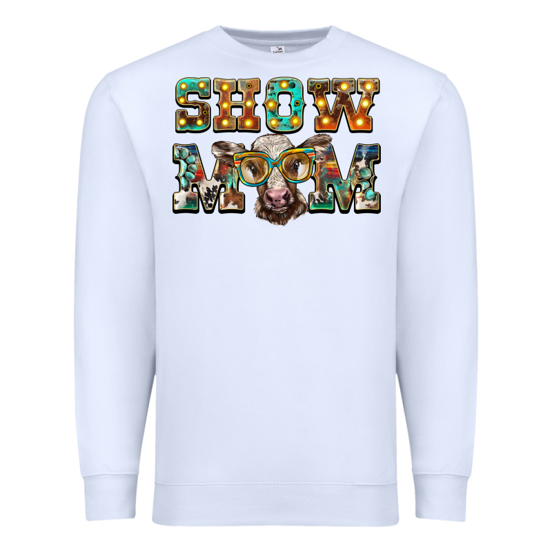 Show Mom Brown Calf Eye Glasses Premium Sweatshirt by BarkalooDesign | Teevron