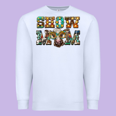 Show Mom Brown Calf Eye Glasses Premium Sweatshirt Designed By Barkaloodesign