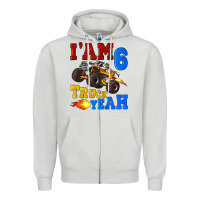 Dove Grey i'am six truck yeah Zipper Hoodie - Artiststas