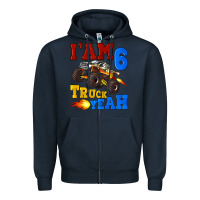 Navy i'am six truck yeah Zipper Hoodie - Artiststas