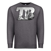 Charcoal Heather TB Tampa Bay City Skyline of Tampa Bay, Florida Premium Sweatshirt - longCreatives