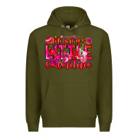 Army Green Mommy's Little Valentine Premium Hoodie - CowhideDigitalArt
