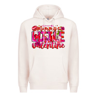 Pale Pink Mommy's Little Valentine Premium Hoodie - CowhideDigitalArt