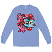 Colony Blue valentines day casette olivia Long Sleeve Tee - OliviaCreatesArt