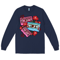 Navy valentines day casette olivia Long Sleeve Tee - OliviaCreatesArt