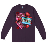 Plum valentines day casette olivia Long Sleeve Tee - OliviaCreatesArt