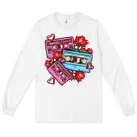 White valentines day casette olivia Long Sleeve Tee - OliviaCreatesArt
