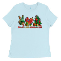 Baby Blue Peace love Nutcrackers Ladies Tee - NancyCooperArtShop