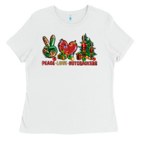 White Peace love Nutcrackers Ladies Tee - NancyCooperArtShop