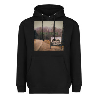 Black Twin Peaks City Limits Welcome Sign Vintage Heavyweight Hoodie - longCreatives
