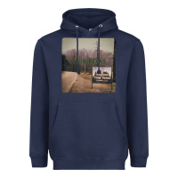 Navy Twin Peaks City Limits Welcome Sign Vintage Heavyweight Hoodie - longCreatives