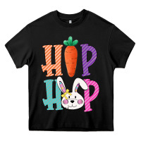 Hip Hop Easter Girls Toddlers Kids Leopard Bunny Heavy Core Tee | Teevron