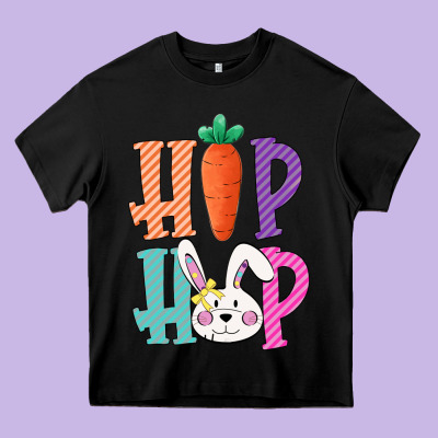Hip Hop Easter Girls Toddlers Kids Leopard Bunny Heavy Core Tee Designed By Bettercallsaul