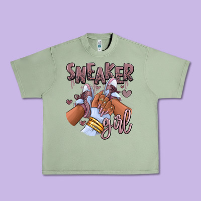 Sky J Mauve Sneaker Girl Afro Woman Urban Heavy Tee Designed By Ranaportraitstore