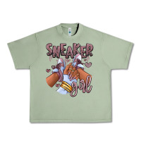 Oil Green sky j mauve sneaker girl afro woman Urban Heavy Tee - RanaPortraitStore