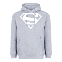 Heather Grey Supergirl White & Pink Shield Heavyweight Hoodie - longCreatives