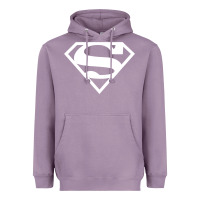 Lavender Supergirl White & Pink Shield Heavyweight Hoodie - longCreatives